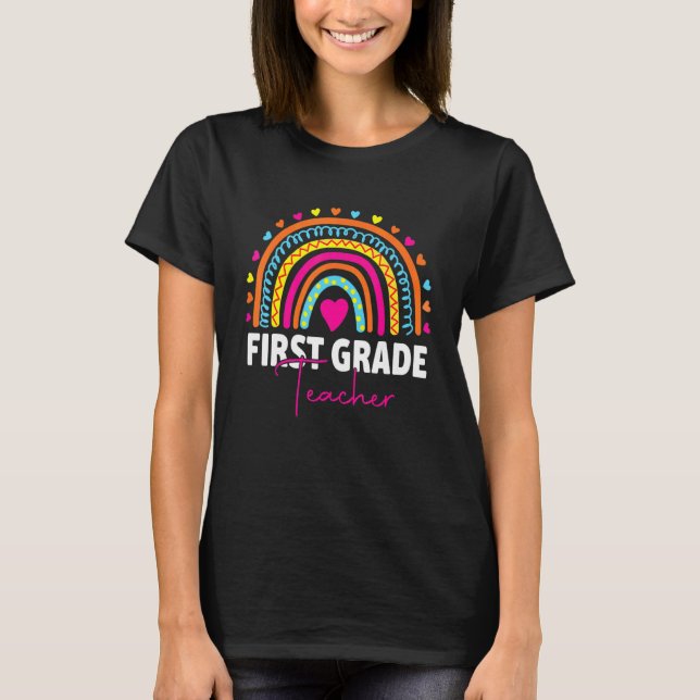T-shirt First Grade Teacher  Team 1st Grade Squad Rainbow  (Devant)