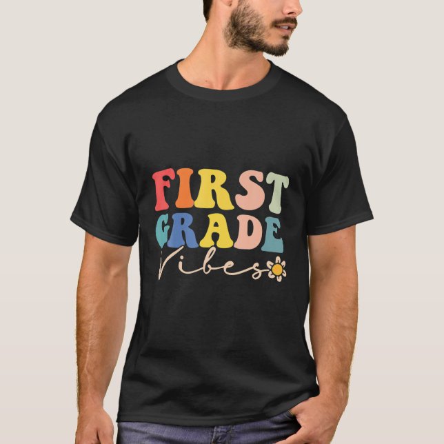 T-shirt First Grade Vibes - 1St Grade Team Retro 1St Day O (Devant)