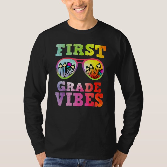 T-shirt First Grade Vibes Gradient Sunglasses Back To Scho (Devant)
