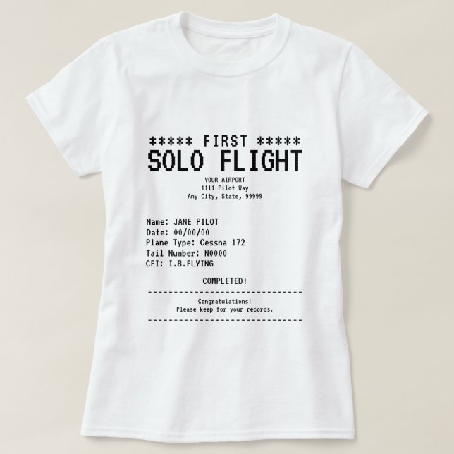T-shirt First Solo Flight (Design devant)