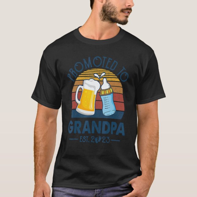 T-shirt First Time Grandpa Promoted To Grandpa 2023 Father (Devant)