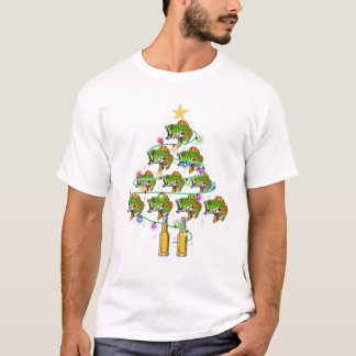 T-shirt Fish And Beer Christmas Tree