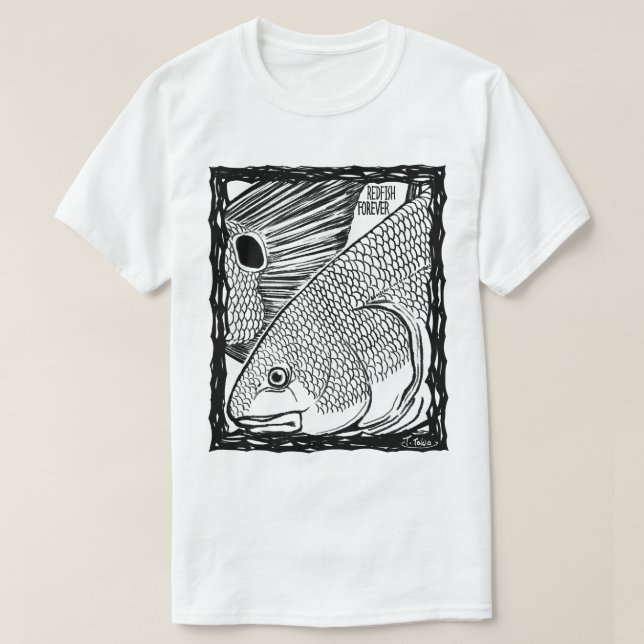 T-shirt Fish Forever EYES : REDFISH (Design devant)