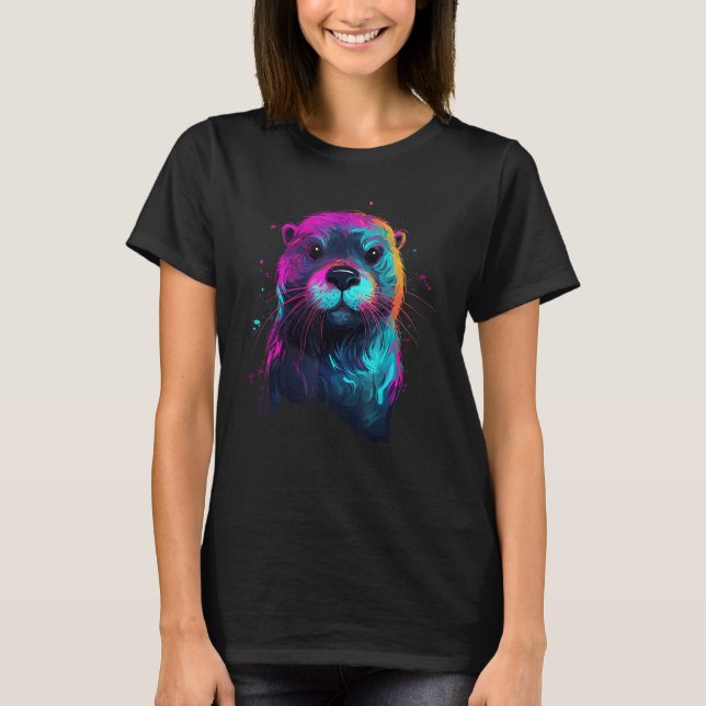 T-shirt Fish Otter Sea Otter Animal Otter  Bundle Otter (Devant)