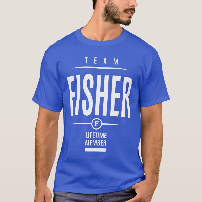 T-shirt Fisher Nom personnalisé Anniversaire Cadeau (Devant)