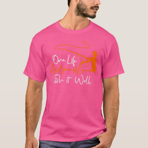 T-shirt Fisherman Heartbeat Amoureux de la pêche Design 