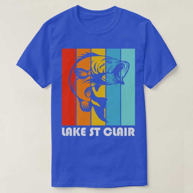 T-shirt Fishing Lake St Clair Michigan Fish (Design devant)