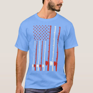 T-shirt Fishing Rod American Flag 918