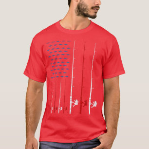 T-shirt Fishing Rods American Flag 928 