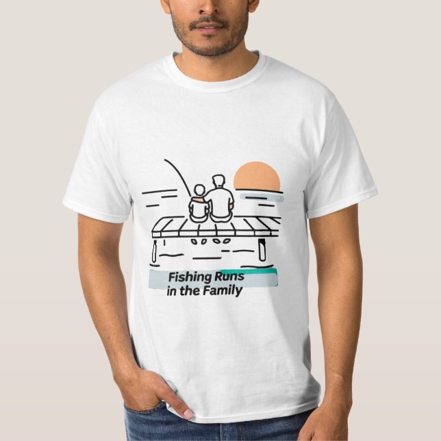 T-shirt Fishing Runs in the Family – Dad & Son (Devant)