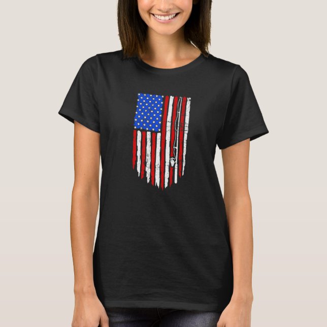 T-shirt Fishing Tshirt, Retro Fishing Tee, Patriotic Fishi (Devant)