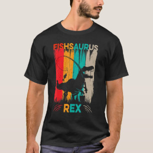 T-shirt Fishsaurus pêche au bar Dinosaure Rex pour enfants