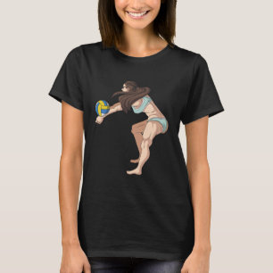 T-shirt Fit girl draguer la plage de volley