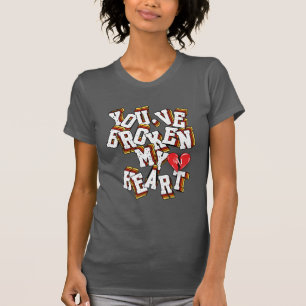 T-shirt Fit mince : Coeur cassé (gris)
