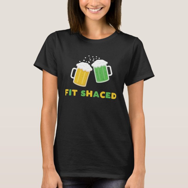 T-shirt Fit Schaced  St Patrick s Day Drunk Drinks Bar Cra (Devant)