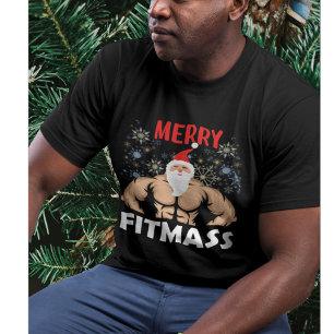 T-shirt Fitness amusant Thème Noël Fitmas Trainer Salle de