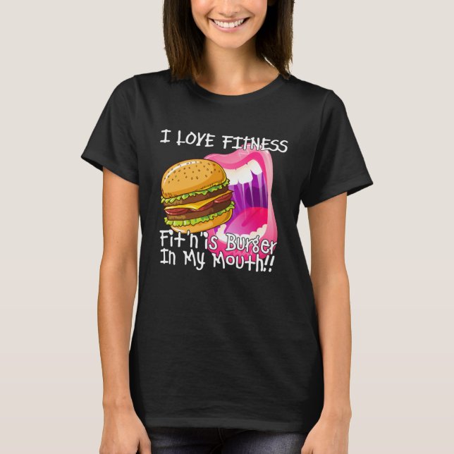 T-shirt Fitness Burger In My Mouth  Gym and Workout (Devant)