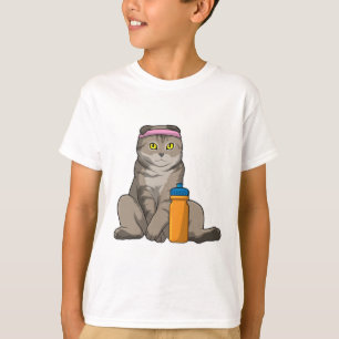 T-shirt Fitness Chat Boire de la tasse