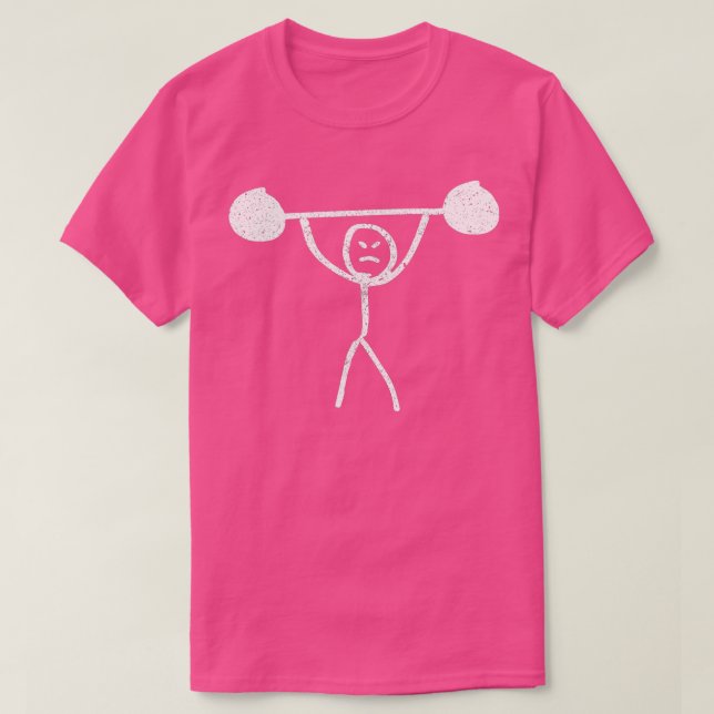 T-shirt Fitness Drôle Stickman Poids Levant Squat Gym H (Design devant)