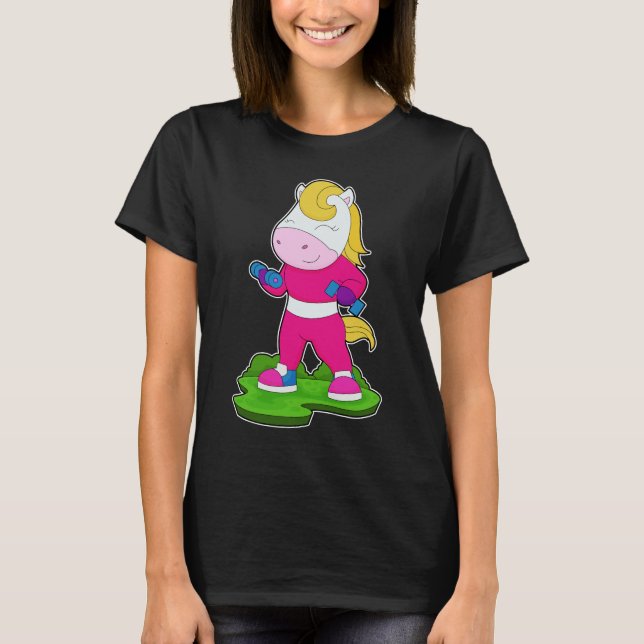 T-shirt Fitness du cheval Dumbbell (Devant)