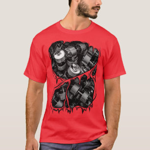 T-shirt Fitness Dumbbells à l'intérieur Athlete Gym Hallow
