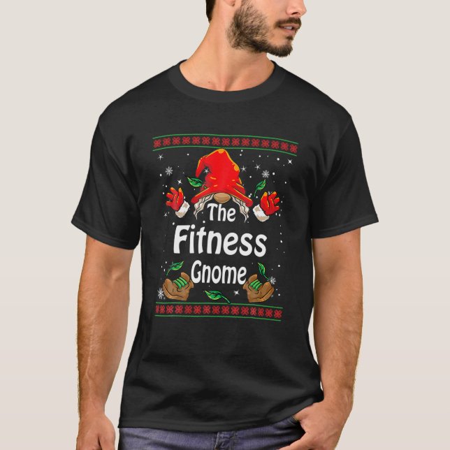 T-shirt Fitness Gnome Buffalo Plaid Matching Famille Chris (Devant)