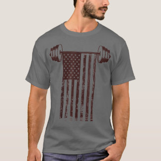 T-shirt Fitness Gym Workout Motivation American Flag Barbe