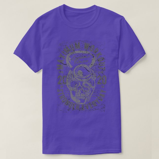 T-shirt Fitness Kettlebell au crâne (2) (Design devant)