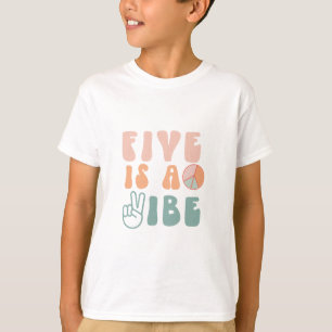T-shirt Five est une Vibe Kids 5th Birthday Party Shirt