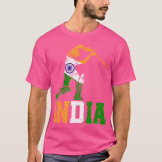T-shirt Flag India Cricket Supporters Cool Indian Cricket 