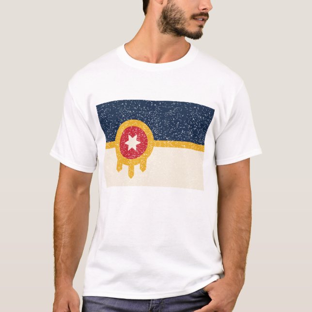T-shirt Flag of Tulsa city, Oklahoma State (Devant)