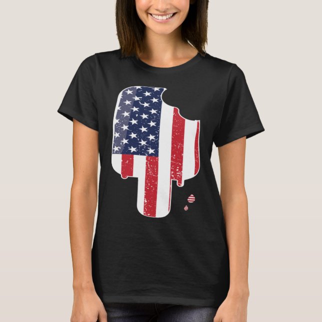 T-shirt Flag Popsicle Ice Pop 4th of July Patriotic Graphi (Devant)