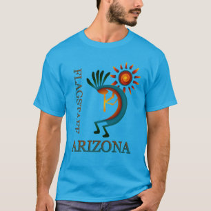 T-shirt Flagstaff Arizona Kokopelli avec Sun Turquoise