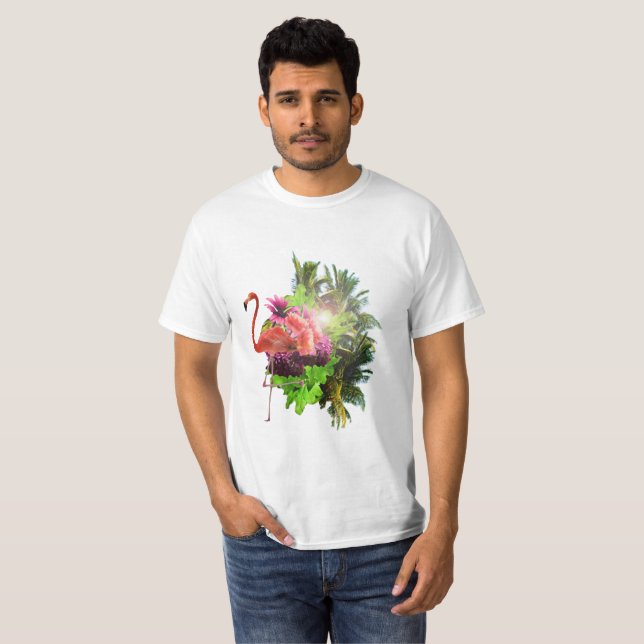 T-shirt Flamant et tu fleuris (Devant entier)