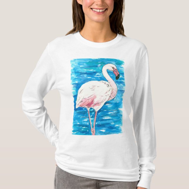 T-shirt flamant rose (Devant)
