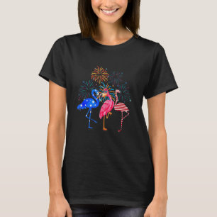 T-shirt Flamant rose 4 juillet Drapeau américain Flamant r
