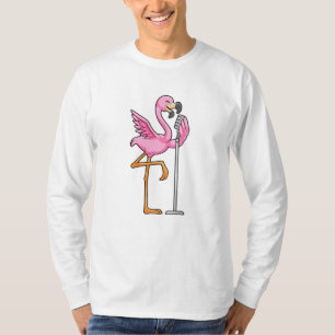T-shirt Flamant rose à Chanter avec microphone