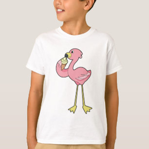 T-shirt Flamant rose à la crème glacée gaufre