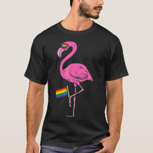 T-shirt Flamant rose Animal Bird LGBTQ Rainbow Gay pride