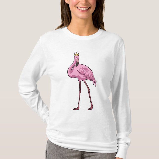 T-shirt Flamant rose avec Couronne (Devant)