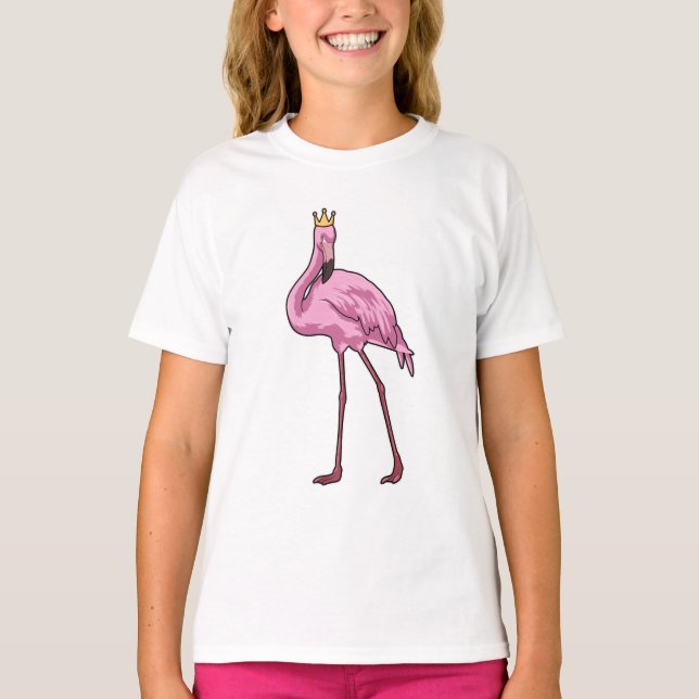 T-shirt Flamant rose avec Couronne (Devant)