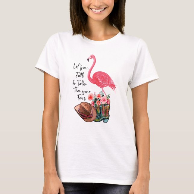T-shirt Flamant rose avec flamme rose (Devant)