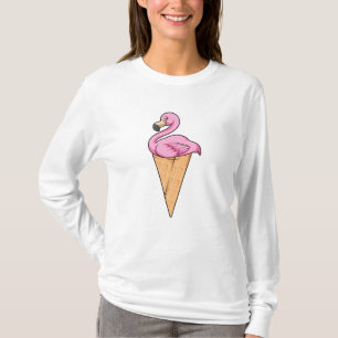 T-shirt Flamant rose avec gaufre de glace