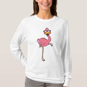 T-shirt Flamant rose avec lunettes de soleil