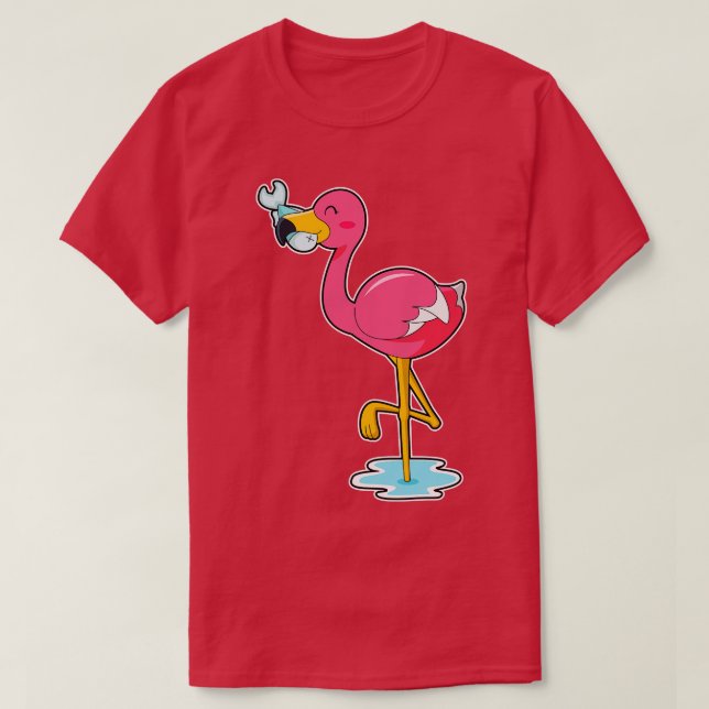 T-shirt Flamant rose Avec Poisson (Design devant)