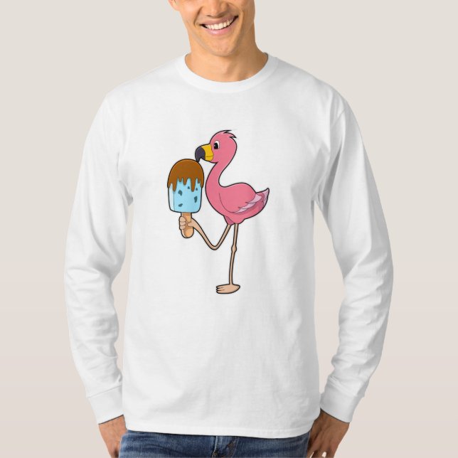 T-shirt Flamant rose avec Popsicle (Devant)