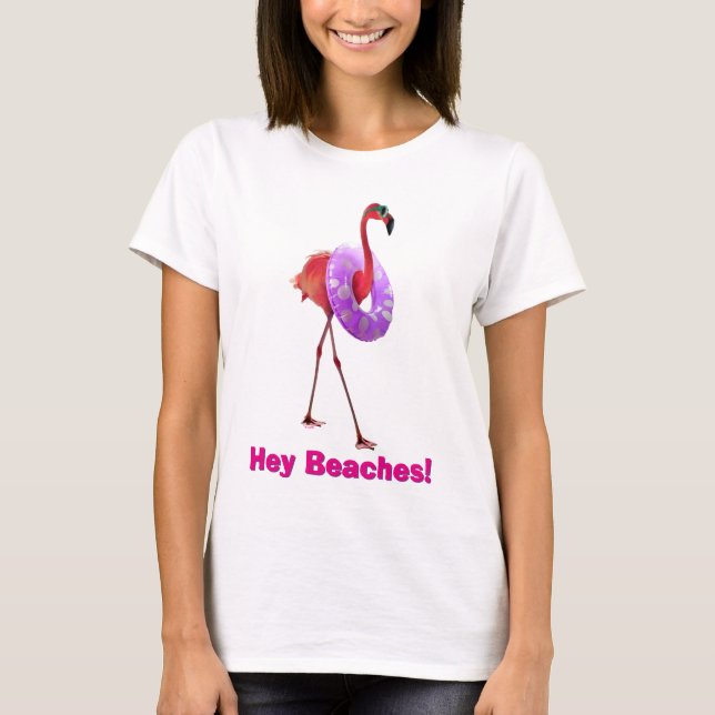 T-shirt Flamant rose avec tube intérieur (Devant)