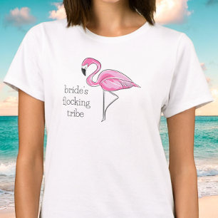 T-shirt Flamant rose Bachelorette Bridesmaid Flocking Trib