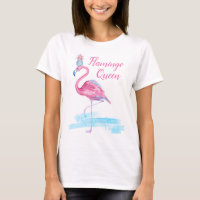 Flamant rose bleu mignon de rose de la Reine de