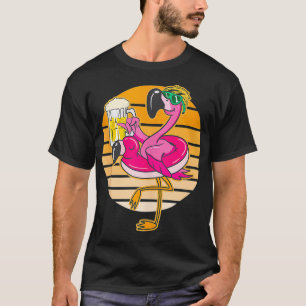 T-shirt Flamant rose Boire Bière Été Amoureux Bière Été